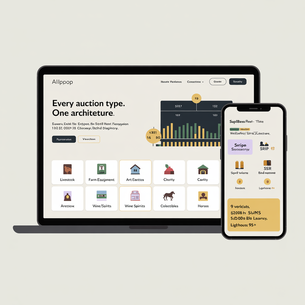 Custom auction platform development hub covering all verticals