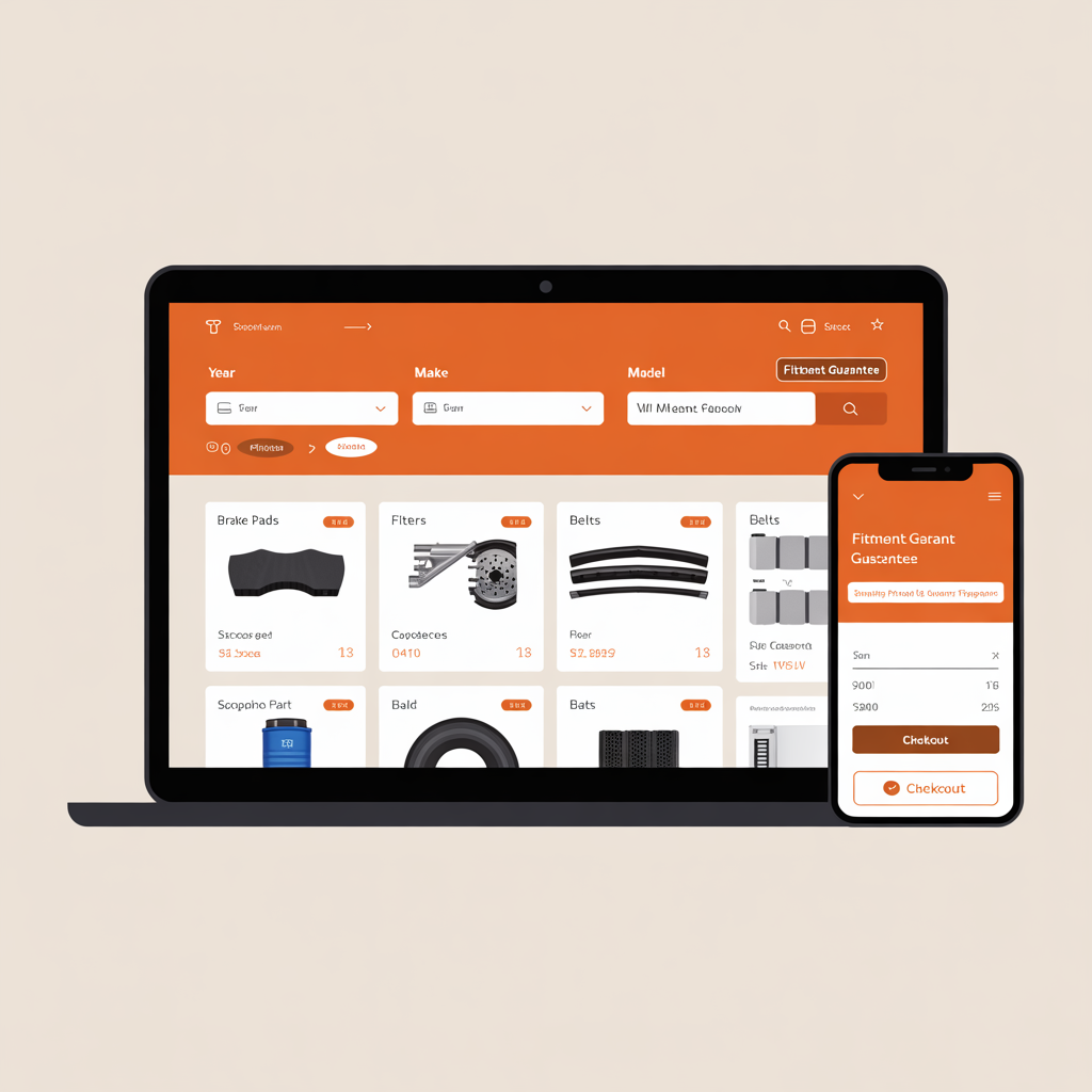 Auto parts ecommerce website with year make model fitment search
