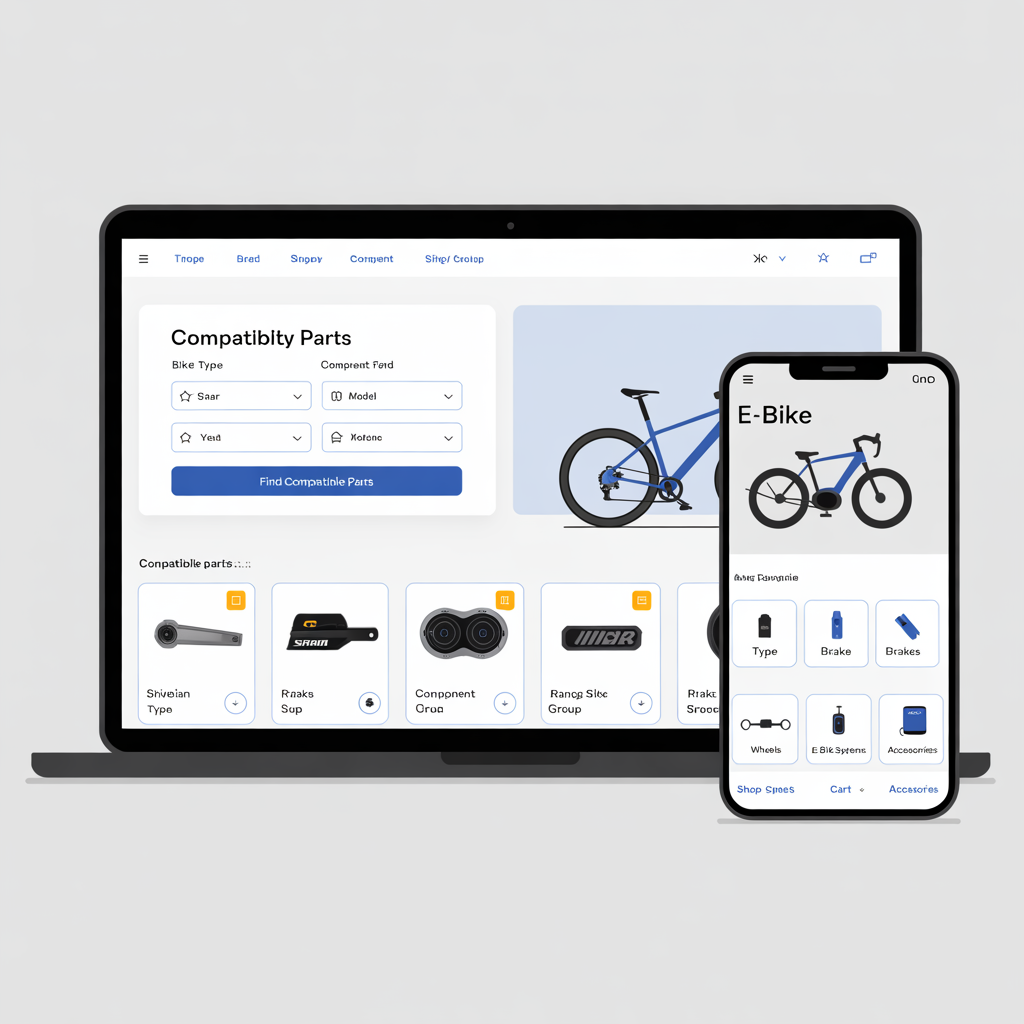Bicycle and e-bike parts ecommerce website with compatibility search