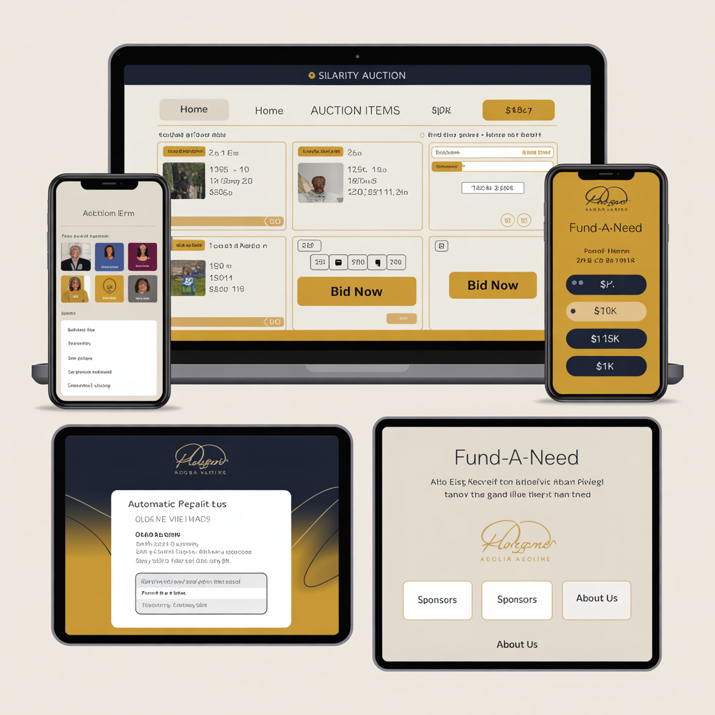 Custom charity and nonprofit auction platform with Fund-a-Need and donor receipts