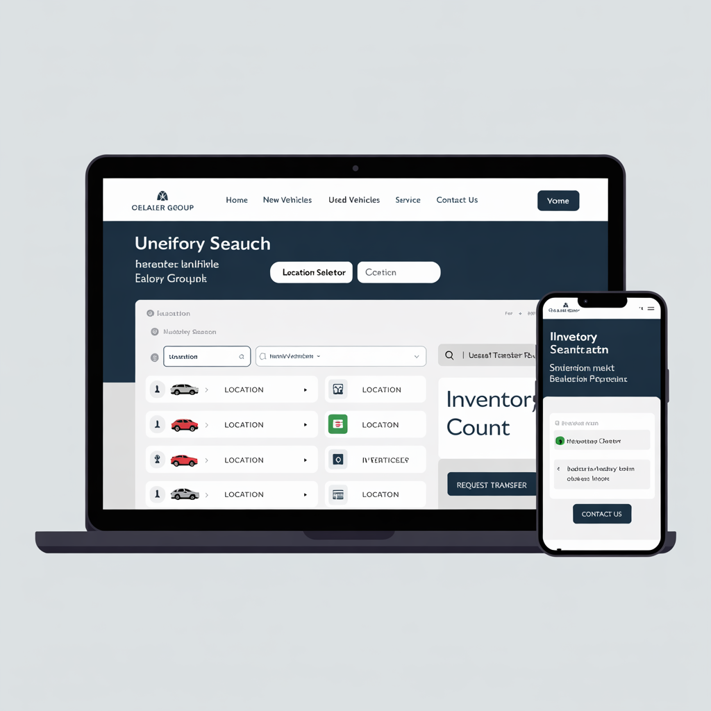 Multi-location dealer group website with location switcher