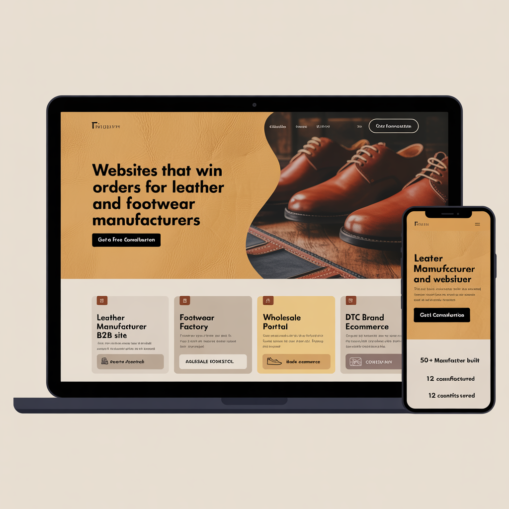 Leather and footwear manufacturer web development industry hub