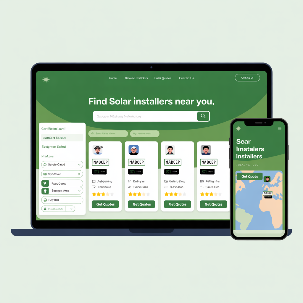 Solar installer directory marketplace like EnergySage