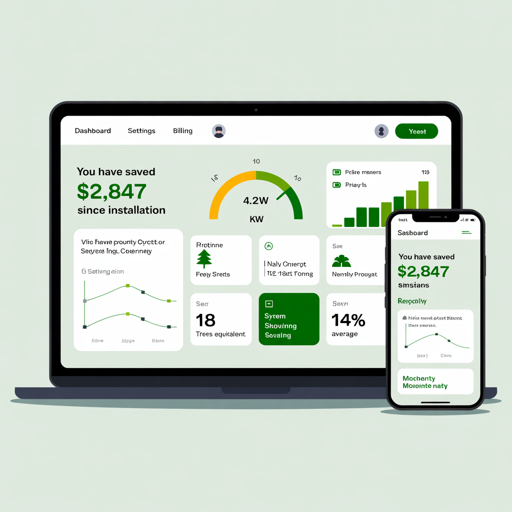 Solar monitoring customer portal dashboard