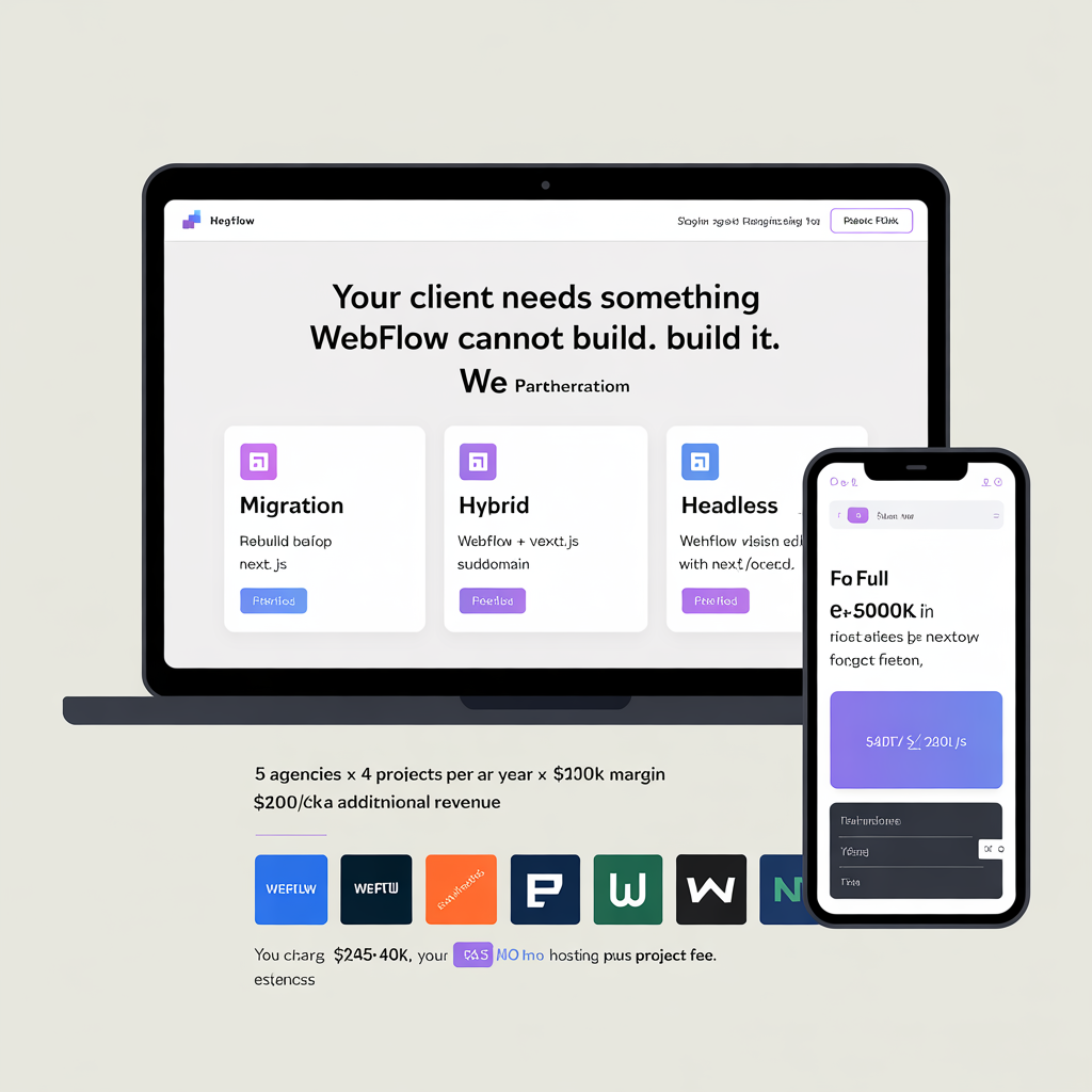 Technical partnership for Webflow agencies needing Next.js development