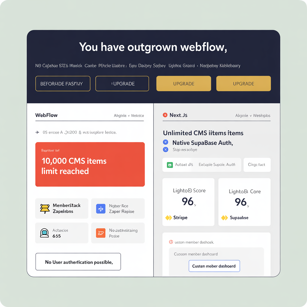 Custom Next.js upgrade for businesses that have outgrown Webflow
