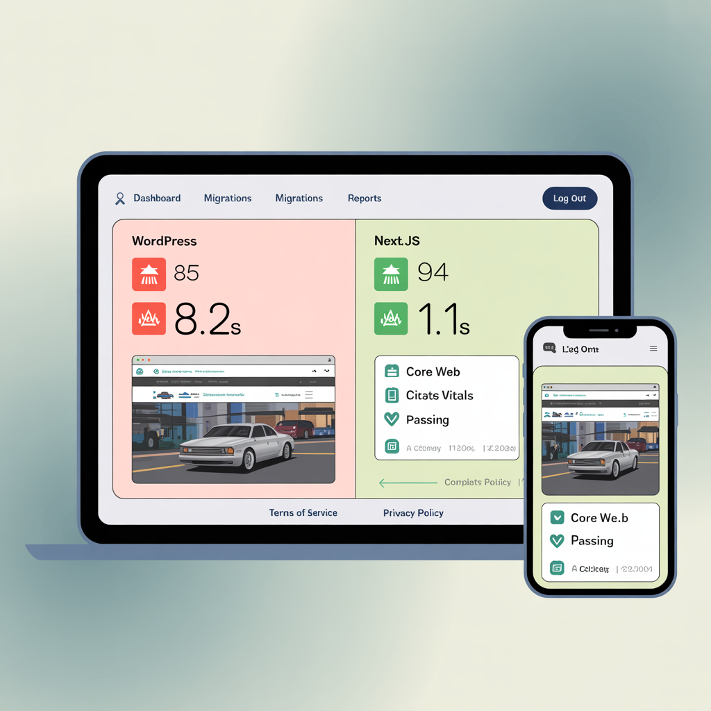 WordPress to Next.js car dealer website migration