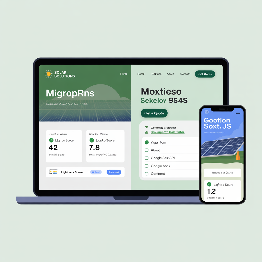 WordPress to Next.js solar company website migration