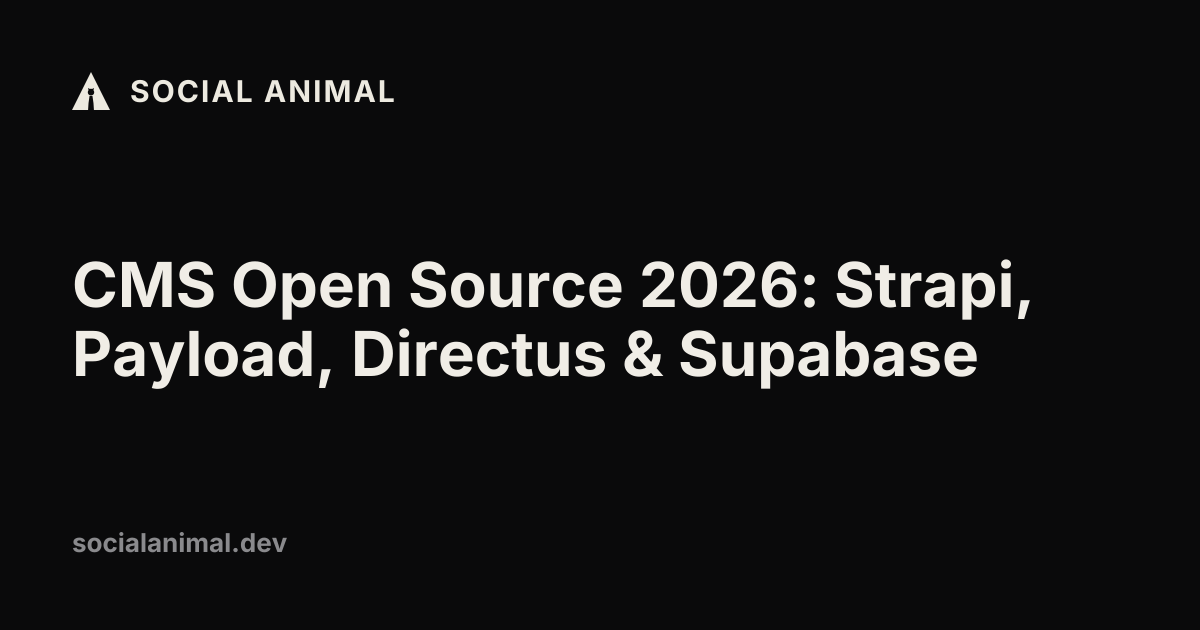 CMS Open Source 2026: Strapi, Payload, Directus & Supabase