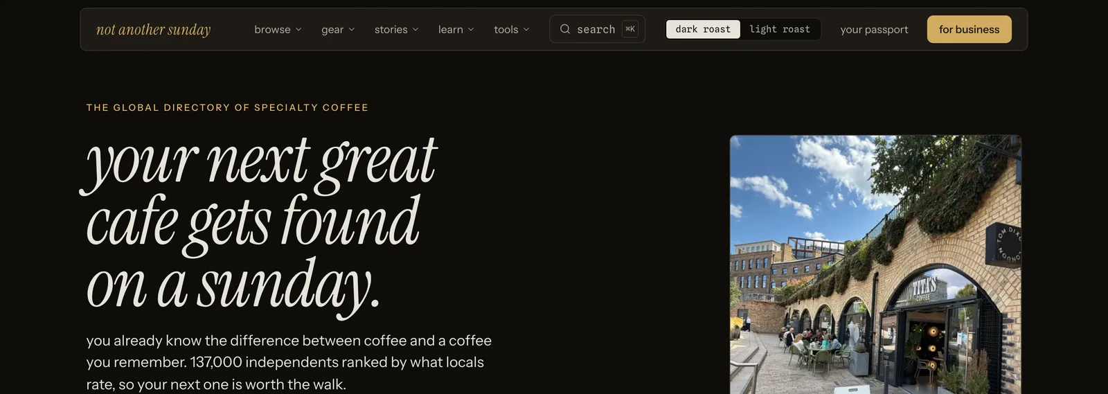 Not Another Sunday homepage